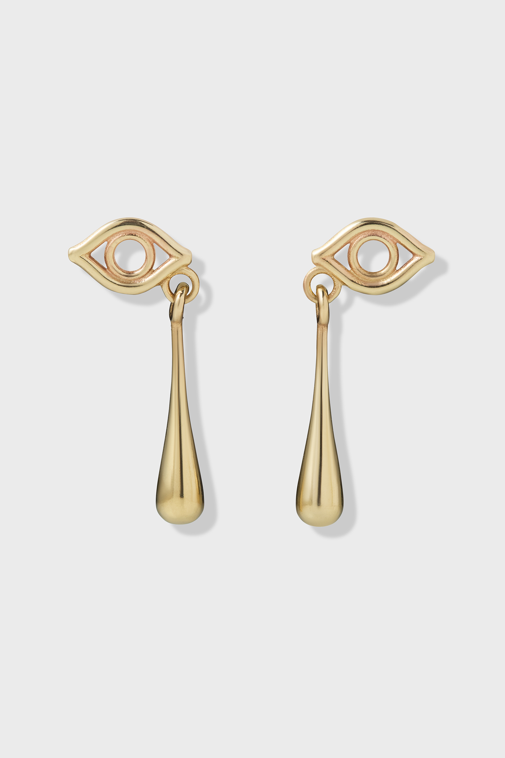 Short tear drop 14k gold